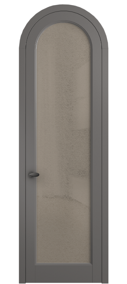 Межкомнатная дверь Палаццо 6814 Матовый классический серый Фактурное бронзовое стекло "Лёд", триплекс Цена 991562 ₸ | Volhovec