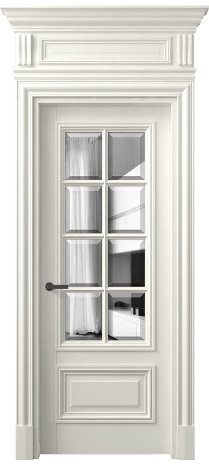 Межкомнатная дверь Антик 7316 Матовый жемчужный Двустороннее зеркало с фацетом, триплекс Цена 1388840 ₸ | Volhovec