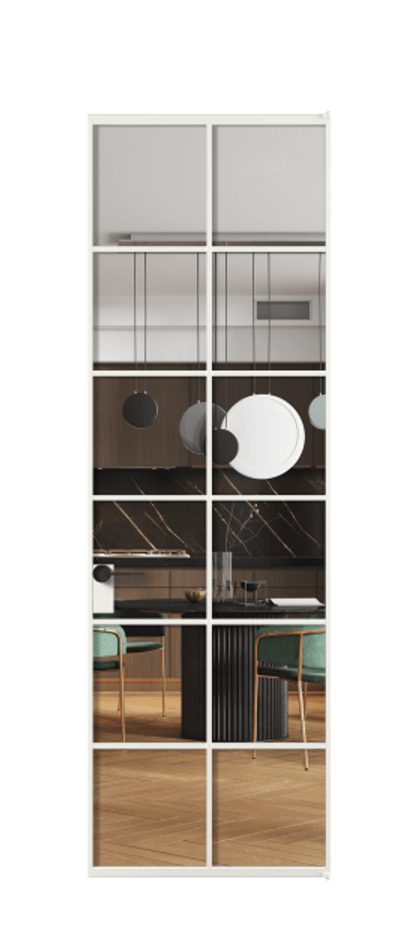 Алюминиевая дверь АЛПЛ040.05 Алюминий светло-серый Прозрачное стекло "Crystal Vision", калёное Цена 982610  | Volhovec