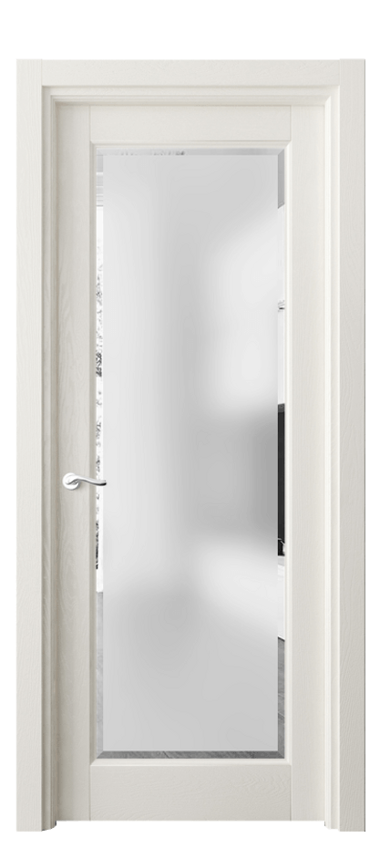 Межкомнатная дверь Лигнум 0700 Дуб жемчуг Сатинированное стекло с фацетом Цена 993376 ₸ | Volhovec