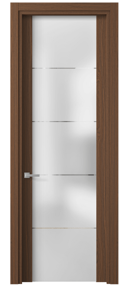 Межкомнатная дверь Planum 4114 Экзотик винный матовый Сатинированное стекло с гравировкой «КВАДРО», триплекс Цена 450520 ₸ | Volhovec