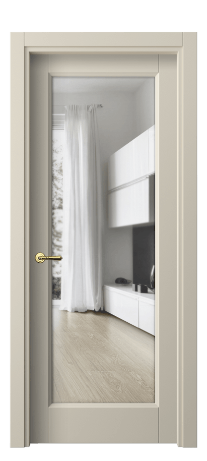 Межкомнатная дверь Galant// 1402 Матовый бежево-серый Прозрачное стекло Цена 326970 ₸ | Volhovec