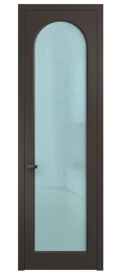 Межкомнатная дверь Palazzo 6804 Матовый антрацит Фактурное голубое стекло "Лёд", триплекс Цена 642900 ₸ | Volhovec