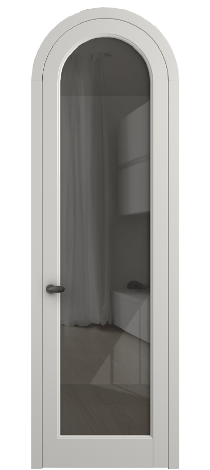 Межкомнатная дверь Палаццо 6814 Матовый серый Рефлективное серое стекло "Стопсол", калёное Цена 1006682 ₸ | Volhovec