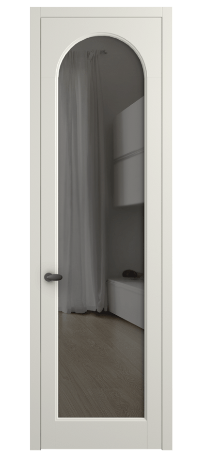 Межкомнатная дверь Палаццо 6804 Матовый жемчужный Прозрачное серое стекло, триплекс Цена 733539 ₸ | Volhovec