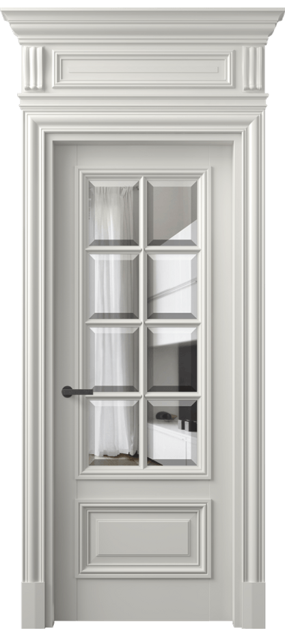 Межкомнатная дверь Антик 7316 Матовый серый Прозрачное стекло с фацетом Цена 1373720 ₸ | Volhovec