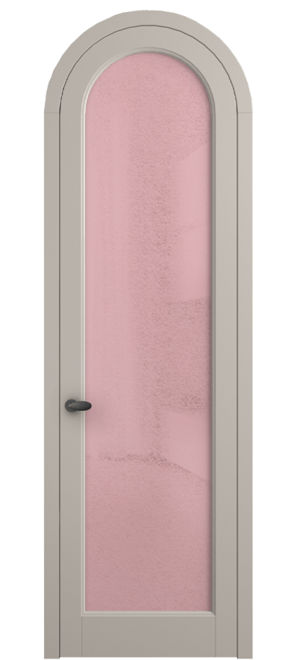 Межкомнатная дверь Палаццо 6814 Матовый светло-бежевый Фактурное розовое стекло "Лёд", триплекс Цена 991562 ₸ | Volhovec