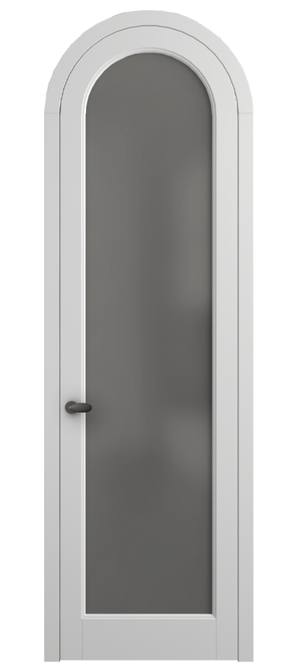 Межкомнатная дверь Palazzo 6814 Матовый белоснежный Сатинированное серое стекло, триплекс Цена 781000 ₸ | Volhovec