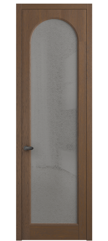 Межкомнатная дверь Палаццо 6804 Дуб каштановый матовый Фактурное серое стекло "Лёд", триплекс Цена 1198479 ₸ | Volhovec