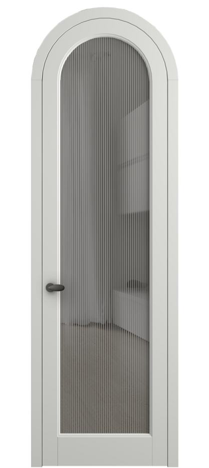 Межкомнатная дверь Палаццо 6814 Матовый светло-серый Рифлёное серое стекло "Дюна", триплекс Цена 991562 ₸ | Volhovec
