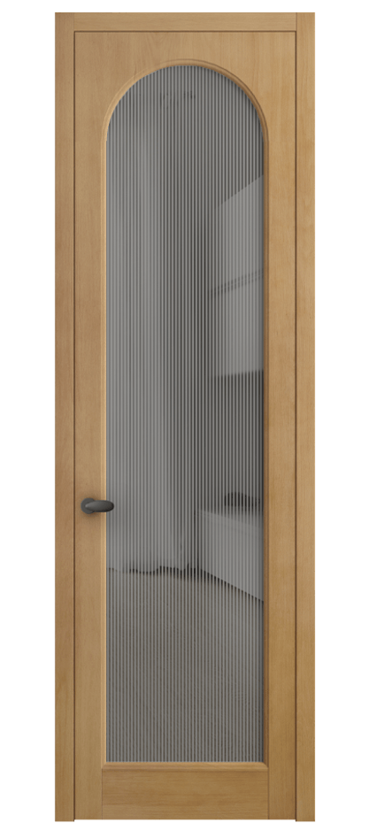 Межкомнатная дверь Палаццо 6804 Бук натуральный матовый Рифлёное серое стекло "Дюна", триплекс Цена 962229 ₸ | Volhovec