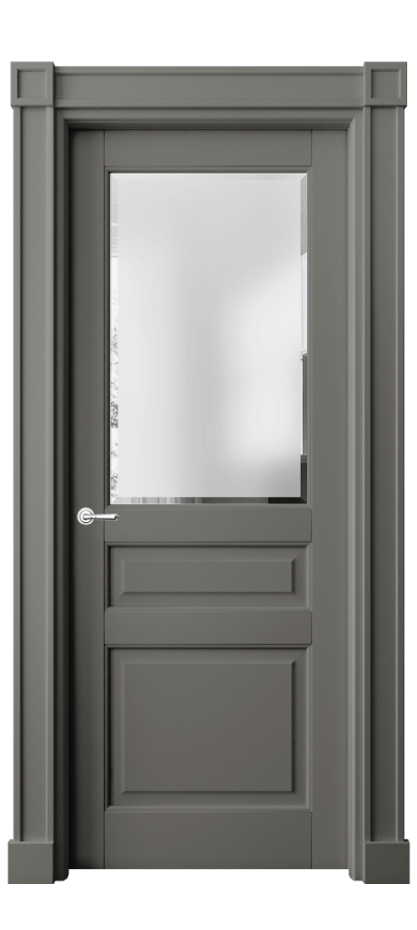 Дверь межкомнатная Тоскана Плано 6304 Матовый классический серый Сатинированное стекло с фацетом Гладкие пилястры с квадратными розетками МКЛС Цена 1011823 ₸ Наличники уже входят в базовый комплект. Фабрика дверей Волховец 8 (800) 551 43 19 Межкомнатная дверь Тоскана Плано 6304 Матовый классический серый Сатинированное стекло с фацетом Цена 1011823 ₸ | Volhovec