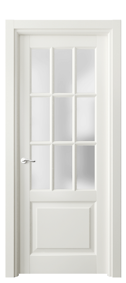 Межкомнатная дверь Лигнум 0748 Матовый жемчужный Сатинированное стекло Цена 871660 ₸ | Volhovec