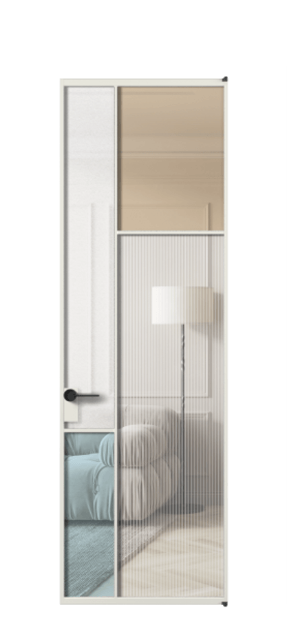 Межкомнатная дверь Mosaic АЛПЛ041.11 Алюминий серый Комбинация стекол Группы 1 и Группы 3 Цена 1036400 ₸ | Volhovec