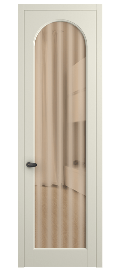 Межкомнатная дверь Палаццо 6804 Матовый молочно-белый Рифлёное оранжевое стекло "Дюна", триплекс Цена 778899 ₸ | Volhovec