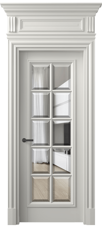 Межкомнатная дверь Антик 7310 Матовый серый Прозрачное стекло с фацетом Цена 1416434 ₸ | Volhovec