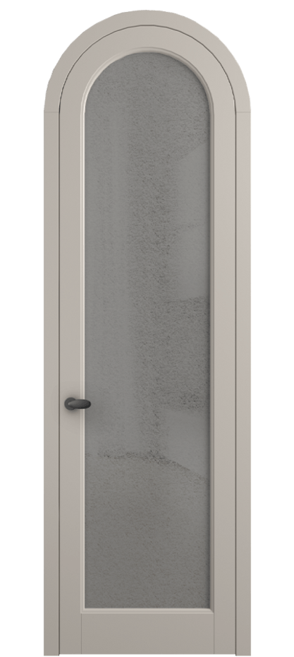 Межкомнатная дверь Палаццо 6814 Матовый светло-бежевый Фактурное серое стекло "Лёд", триплекс Цена 1014998 ₸ | Volhovec