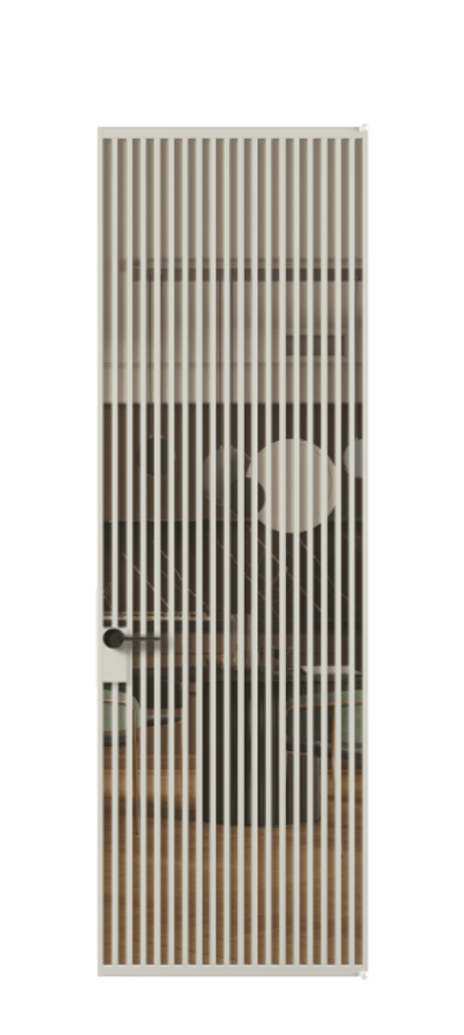 Алюминиевая дверь АЛПЛ040.06 Алюминий тёплый серый Прозрачное оранжевое стекло, триплекс Цена 1743865  | Volhovec