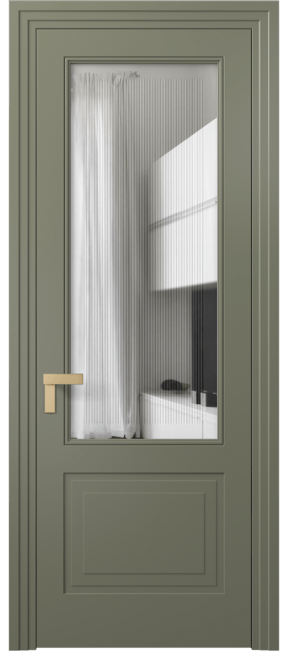 Дверь межкомнатная Rocca 8352 Матовый оливковый тёмный Прозрачное стекло с гравировкой "Каннелюры", триплекс Каскадный компланарный наличник МОТ Цена 458760 ₸ Наличники уже входят в базовый комплект. Фабрика дверей Волховец 8 (800) 551 43 19 Межкомнатная дверь Rocca 8352 Матовый оливковый тёмный Прозрачное стекло с гравировкой "Каннелюры", триплекс Цена 458760 ₸ | Volhovec