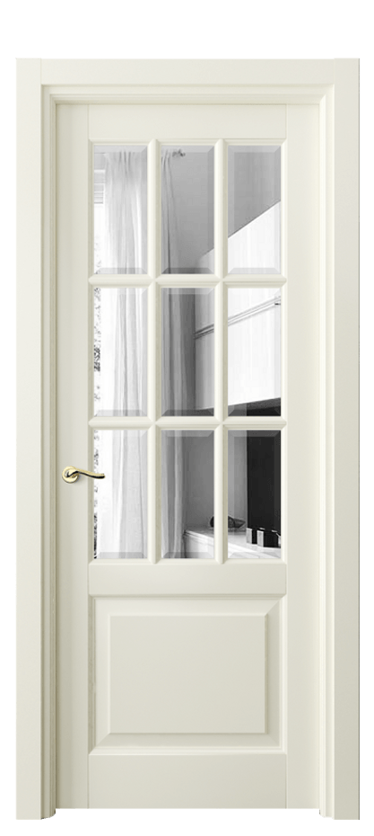 Межкомнатная дверь Лигнум 0748 Матовый молочно-белый Двустороннее зеркало с фацетом, триплекс Цена 907192 ₸ | Volhovec