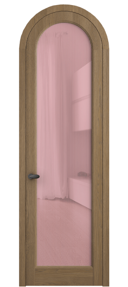 Межкомнатная дверь Палаццо 6814 Дуб мускатный матовый Рифлёное розовое стекло "Дюна", триплекс Цена 1637866 ₸ | Volhovec