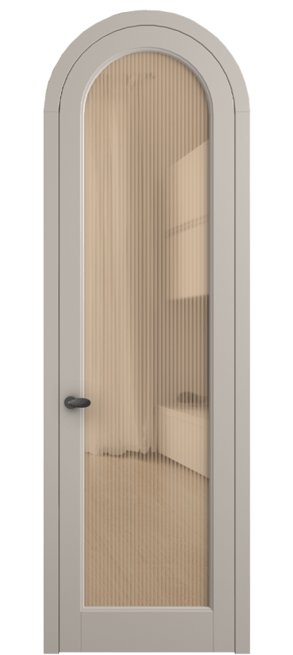 Межкомнатная дверь Палаццо 6814 Матовый светло-бежевый Рифлёное оранжевое стекло "Moru", триплекс Цена 1006682 ₸ | Volhovec