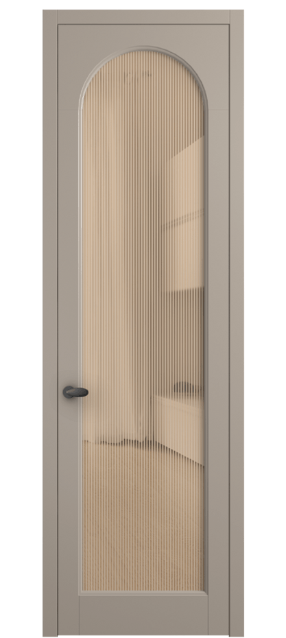 Межкомнатная дверь Палаццо 6804 Матовый бисквитный Рифлёное оранжевое стекло "Дюна", триплекс Цена 778899 ₸ | Volhovec