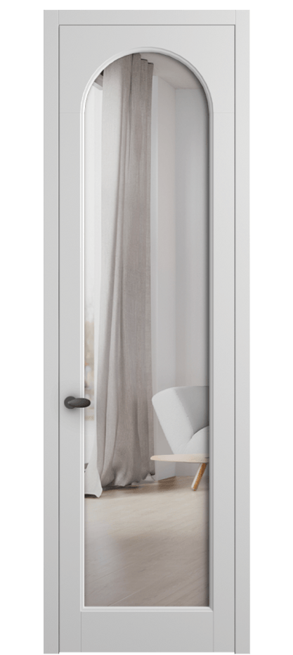 Межкомнатная дверь Палаццо 6804 Матовый белоснежный Двустороннее зеркало, триплекс Цена 748659 ₸ | Volhovec