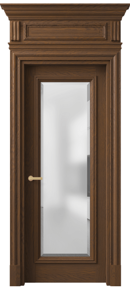 Межкомнатная дверь Antique 7300 Дуб каштановый матовый Сатинированное стекло с фацетом, 6 мм Цена 1253340 ₸ | Volhovec