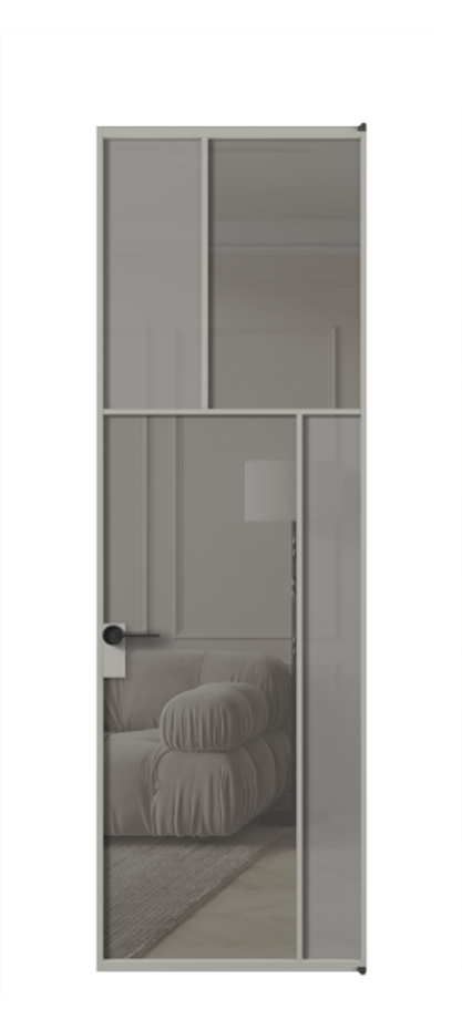 Межкомнатная дверь Mosaic АЛПЛ041.23 Алюминий нейтральный серый Сатинированное серое стекло, триплекс, 6 мм + Прозрачное серое стекло, триплекс, 6 мм Цена 797300 ₸ | Volhovec