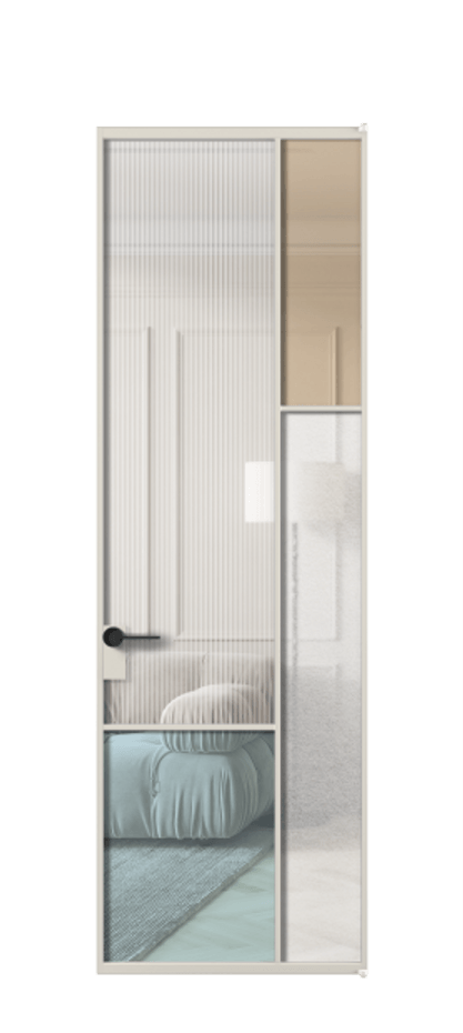 Межкомнатная дверь Mosaic АЛПЛ041.12 Алюминий облачно-серый Комбинация стекол Группы 1 и Группы 3 Цена 797300 ₸ | Volhovec