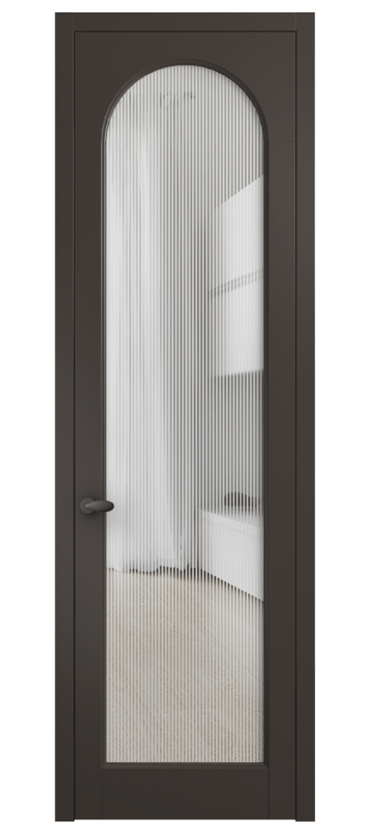 Межкомнатная дверь Palazzo 6804 Матовый антрацит Рифлёное стекло "Дюна", триплекс Цена 642900 ₸ | Volhovec