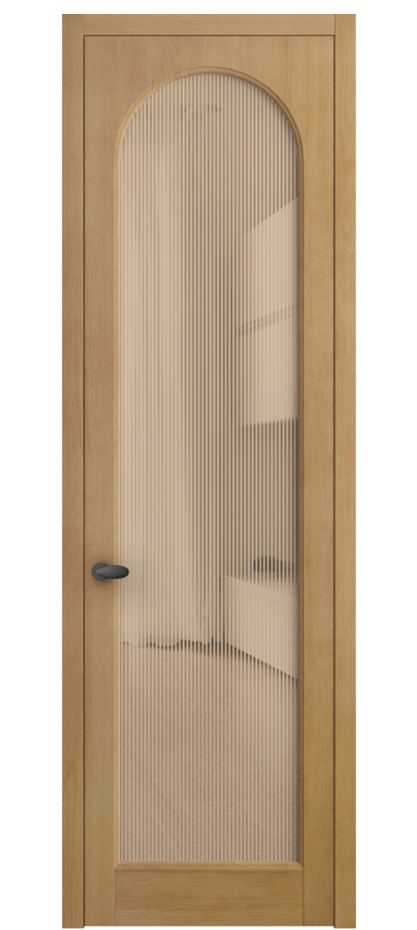 Межкомнатная дверь Палаццо 6804 Бук натуральный матовый Рифлёное оранжевое стекло "Дюна", триплекс Цена 962229 ₸ | Volhovec