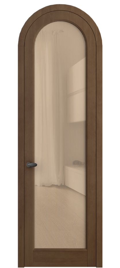 Межкомнатная дверь Палаццо 6814 Бук тёмный матовый Рифлёное оранжевое стекло "Дюна", триплекс Цена 1370923 ₸ | Volhovec