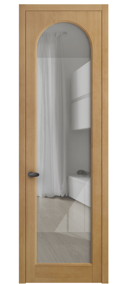 Межкомнатная дверь Палаццо 6804 Бук натуральный матовый Рефлективное прозрачное стекло "Стопсол", калёное Цена 977349 ₸ | Volhovec