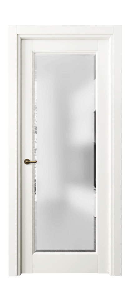 Межкомнатная дверь Тоскана Ромбо 6300 Матовый жемчужный Сатинированное стекло с фацетом Цена 712900 ₸ | Volhovec