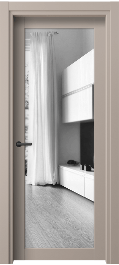 Межкомнатная дверь Neo 2102 ПЭТ серо-коричневый  Двустороннее зеркало, триплекс, 6 мм Цена 158240 ₸ | Volhovec