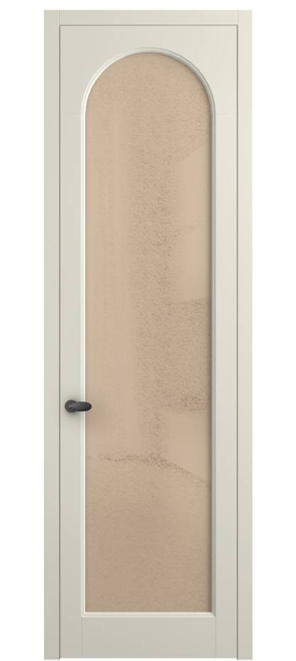 Межкомнатная дверь Палаццо 6804 Матовый молочно-белый Фактурное оранжевое стекло "Лёд", триплекс Цена 778899 ₸ | Volhovec