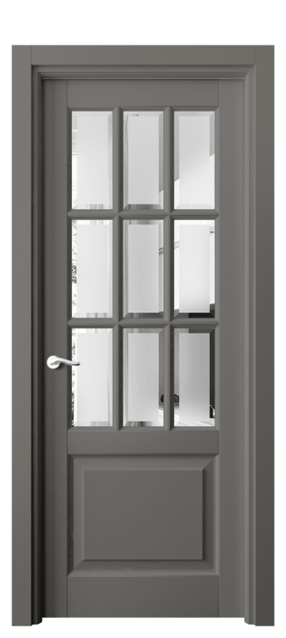 Межкомнатная дверь Лигнум 0748 Матовый классический серый Сатинированное стекло с фацетом Цена 944992 ₸ | Volhovec