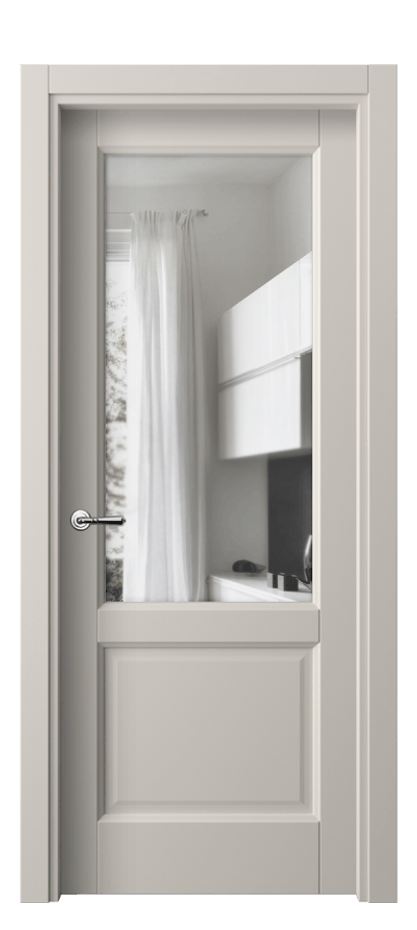 Межкомнатная дверь Galant 1422 ПЭТ светло-серый Прозрачное стекло, 4 мм Цена 157741 ₸ | Volhovec