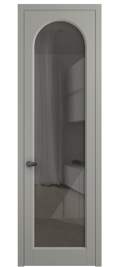 Межкомнатная дверь Палаццо 6804 Матовый нейтральный серый Рефлективное серое стекло "Стопсол", калёное Цена 794019 ₸ | Volhovec