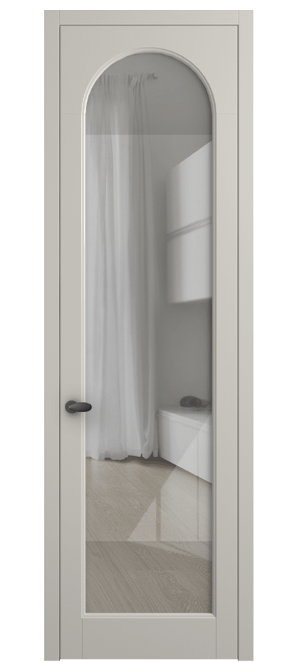 Межкомнатная дверь Палаццо 6804 Матовый облачно-серый Рефлективное прозрачное стекло "Стопсол", калёное Цена 819723 ₸ | Volhovec