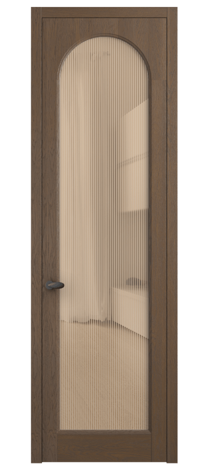 Межкомнатная дверь Палаццо 6804 Дуб туманный матовый Рифлёное оранжевое стекло "Дюна", триплекс Цена 1165971 ₸ | Volhovec