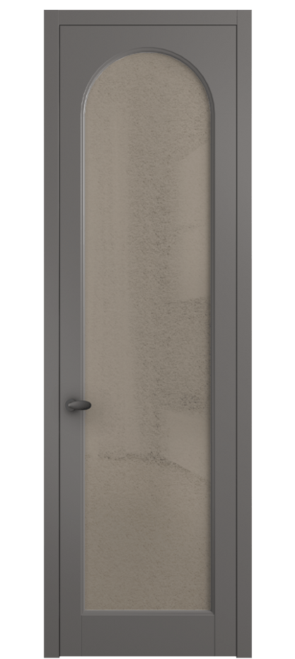 Межкомнатная дверь Палаццо 6804 Матовый классический серый Фактурное бронзовое стекло "Лёд", триплекс Цена 778899 ₸ | Volhovec