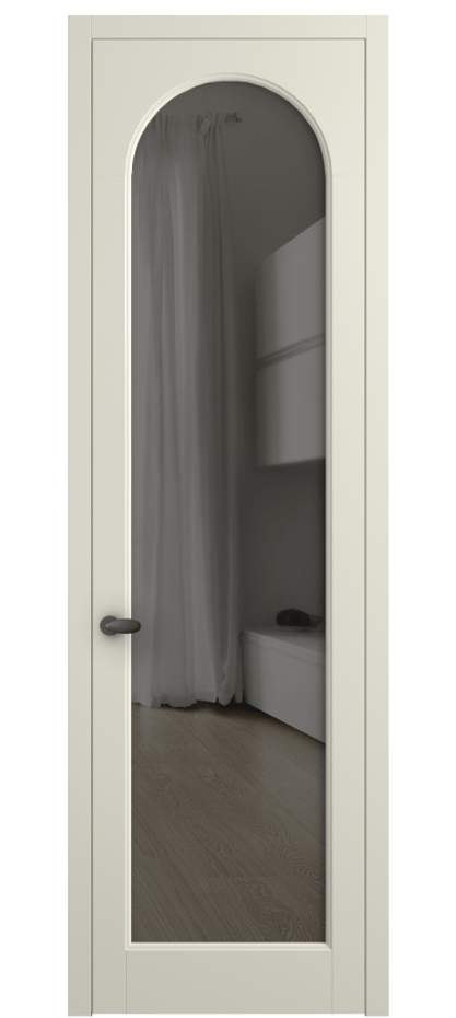 Межкомнатная дверь Палаццо 6804 Матовый молочно-белый Прозрачное серое стекло, триплекс Цена 733539 ₸ | Volhovec