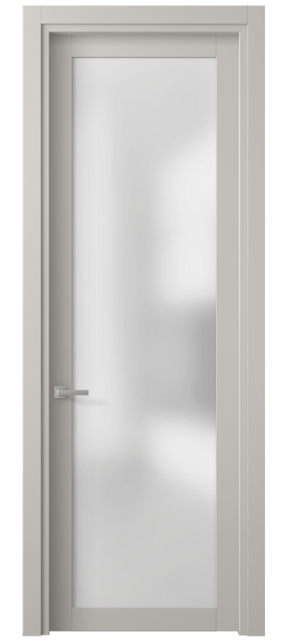 Межкомнатная дверь Planum 2102 Матовый облачно-серый Сатинированное стекло Цена 237110 ₸ | Volhovec