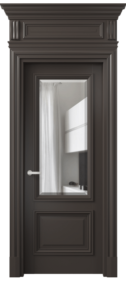 Межкомнатная дверь Антик 7302 Матовый антрацит Прозрачное стекло с фацетом Цена 1227056 ₸ | Volhovec