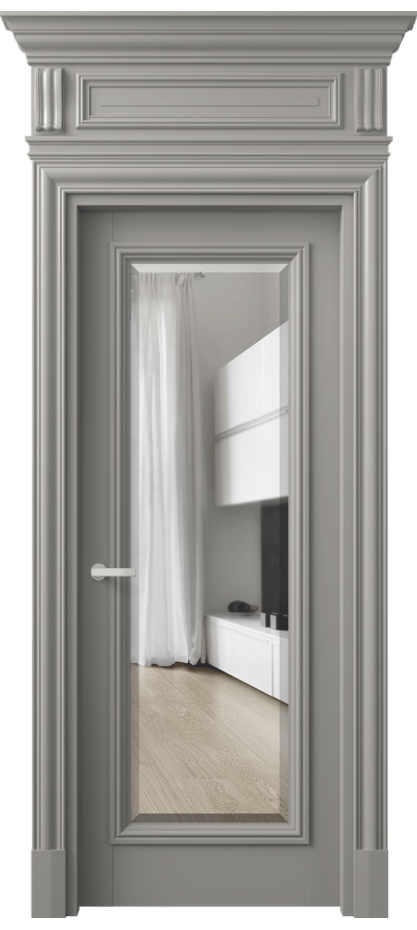 Межкомнатная дверь Антик 7300 Матовый нейтральный серый Прозрачное стекло с фацетом Цена 1244444 ₸ | Volhovec