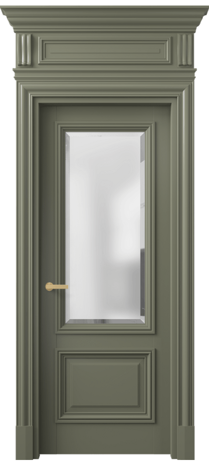 Межкомнатная дверь Антик 7302 Матовый оливковый тёмный Сатинированное стекло с фацетом Цена 1227056 ₸ | Volhovec