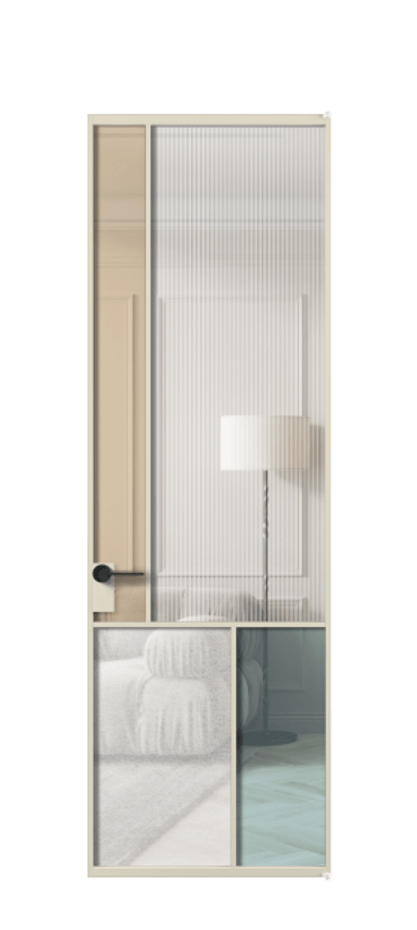 Межкомнатная дверь Mosaic АЛПЛ041.20 Алюминий бежево-серый Комбинация стекол Группы 1 и Группы 3 Цена 1072470 ₸ | Volhovec